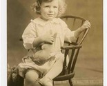 Cute Little Girl in Chair Real Photo Postcard Artura Back  - $13.86