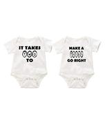 Takes two to make a thing go right - Dual Twins 2 set Baby Creeper Rompe... - £22.62 GBP