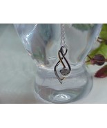 10k Yellow Gold Sterling G Cleff Diamond Cluster Pendant Necklace 4.3Gr ... - $835.46 MXN
