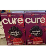 (2) Cure Hydration | Plant-Based Electrolyte Box of 8 Packets Berry Pome... - $31.84 CAD