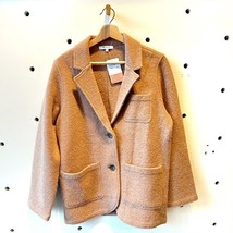 M - Madewell $188 Tan Boiled Wool Button Up Oversized Sweater Blazer 0706AV - $55.00