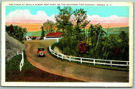 Southern Tier Highway Curve Devil&#39;s Elbow Owego New York NY UNP WB Postcard I1 - £3.54 GBP