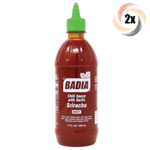 2x Bottles Badia Hot Chili Sriracha Sauce With Garlic | 17oz | MSG Free! - £17.54 GBP