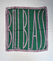 Bill Blass Logo Vintage Silk Scarf 28&quot;x28&quot; Pure 1980s - £15.82 GBP