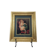 Victorian Lithograph Print First Kiss Girl And Boy w A Box of Chocolates... - £31.15 GBP