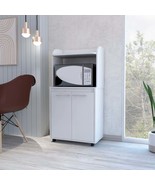 Totti Kitchen Cart: White, Double Door &amp; Shelves - $3,731.55 MXN