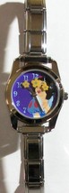 Disney Retired Animated Snow White Italian Charm Watch! Adorable! 16 link Stainl - £99.91 GBP