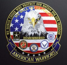 American Warriors Army Navy Marines Air Force Uscg Embroidered Patch 12 Inch - £14.97 GBP