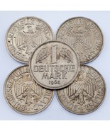 1963-1971 Allemagne 1 Mark Pièce de Monnaie Lot (5 Pièces) Tout À Xf-Au ... - $74.71 CAD