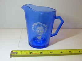 Vintage Glass Shirley Temple Cobalt Blue Cream Pitcher 4.5” FREE SHIPPING - £14.59 GBP