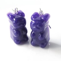GrapeBerry Resin Gummy Bear Earrings casual Fashion Jewelry For Children - £12.82 GBP