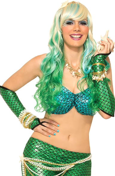 FORUM MERMAID GREEN ARM SLEEVES HALLOWEEN COSTUME ACCESSORY 75221 Item image 2