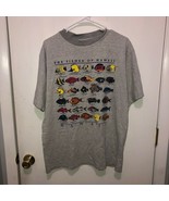 Vintage Fishes of Hawaii 90s Men&#39;s SZ Large Subtle Striped T Shirt Nice ... - €11,16 EUR