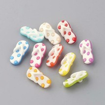 24 Flip Flop Buttons Colorful Jewelry Making Sewing Supplies Assorted Lot 22mm - £3.60 GBP