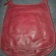 Coach Vintage RED Slim Saddle Flap Cross Body Leather Bag PurseStyle 9135 - $155.43