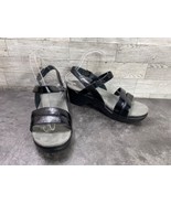 Dansko Sandal Women 9.5M Surraya Shoes Black Patent Leather Strap Platfo... - $37.44