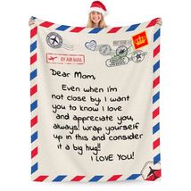 Dear Mom Blanket I Love You Letter Warm Soft Throw Blanket 80x60 - $17.01 CAD