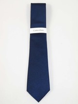 Men's Calvin Klein Tie Classic Woven Silky Feel #Calvin-3 Navy Blue image 2