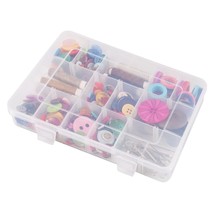 18 Grids Plastic Organizer Box With Dividers, Clear Compartment Containe... - £11.78 GBP