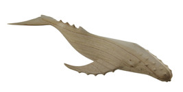 Scratch &amp; Dent Hand Carved Wood Whale Statue 19in - £39.10 GBP