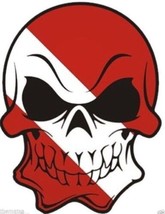 Skull Scuba Diving Diver Motorcycle Helmet Bumper Sticker Decal Made In Usa - £13.57 GBP