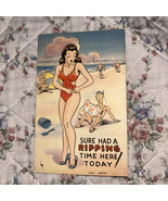 Peeping Tom Postcard Sexy Woman Swimsuit Sure Had A Ripping Time Here To... - $9.98