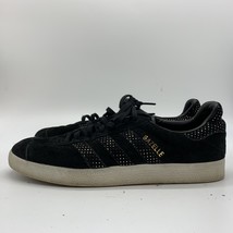 Adidas Originals Gazelle Women&#39;s Black Gold Metallic Suede BY9364 Size 9.5 - £18.94 GBP