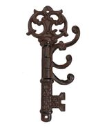 Pack of 2 Cast Iron Rustic Victorian Ornate Key Shaped Swivel Triple Wal... - €22,31 EUR
