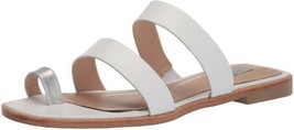 NEW STEVEN NEW YORK WHITE  SILVER LEATHER  COMFORT SANDALS SIZE 8 $80 - $63.40