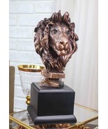 King Of The Jungle African Lion Pride Bust Bronze Electroplated Figurine... - $89.86 CAD