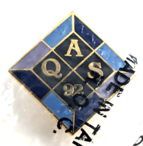 VTG 1992 AQS American Quilting Society Enamel Pin Quilt Seqing Blue Black Purple - $12.99