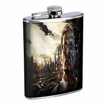 Zombie Man Steampunk Hip Flask Stainless Steel 8 Oz Silver Drinking Whiskey Spir - £7.95 GBP