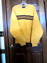 Vintage American Eagle Yellow Gold Striped Chest LS Ribbed Shirt - Size XXL - £17.12 GBP