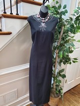 Jessica Howard Women Black Linen Half Sleeve Jacket &amp; Dress 2 Pc&#39;s Suit ... - £32.49 GBP