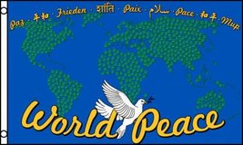 3x5 World Peace Sign Earth Globe Dove Prevent WW3 Russia China Usa Flag - £3.90 GBP