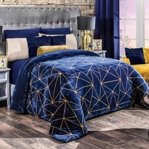 GLASS GEOMETRIC FLANNEL EXTRA SOFT BLANKET VERY SOFTY THICK &amp; WARM CALKI... - $113.85