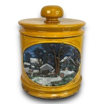 Vintage Hershey Molds 3D Rural Winter Scene 1979 Cookie Jar Canister With Lid - £50.47 GBP