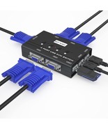 Kvm Switch Vga, 4 Port Kvm Switch W/ 4 Kvm Cables For 4 Computers Share ... - £33.81 GBP