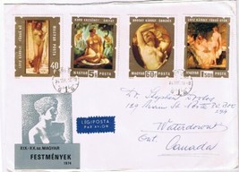 Stamps Art Hungary Envelope Budapest Festmenyek 1974 Nudes 4 - $3.95