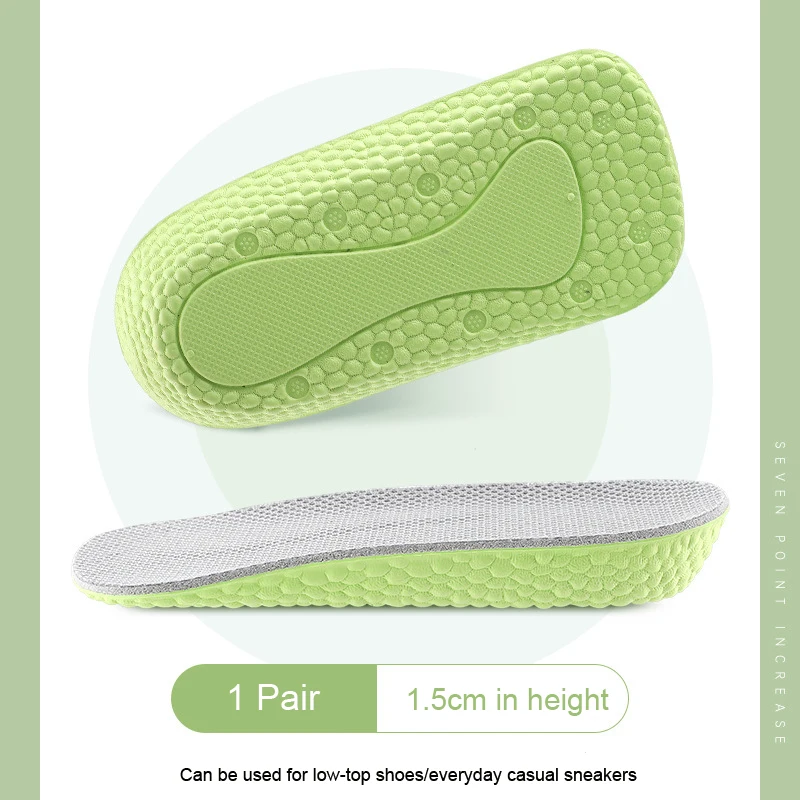 Seven Point Height Increase Insole Invisible Inner Heightening Pad Sneaker Half  - £106.67 GBP