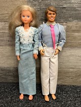 1975 Mattel Young Sweethearts Melinda Doll &amp; 1980s Ken Doll w/o Shoes - Vintage! - £23.38 GBP