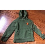 Carhartt Pullover green  Hoodie Size 4 Logo In Orange , Pockets - $20.05