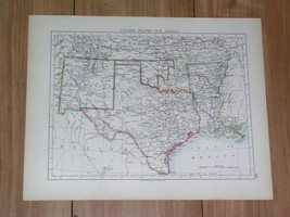 1904 Antique Map Of Texas Oklahoma Indian Territory New Mexico / Verso Mexico - £21.07 GBP