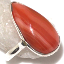Special Sale, Orange Botswana Agate Ring, Size 6 US or M for UK, 925 Silver - £14.77 GBP