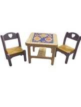 Fisher Price Loving Family Dream Dollhouse Dining Room Flip Table 2 Blue Chairs - £9.59 GBP