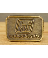 Vintage Brass Metal Belt Buckle Advertising Promo HI Hydraulics Inc Vanc... - £16.51 GBP