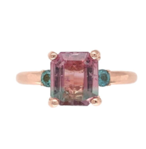 14k Gold 1.79 Carat Bi-Color Watermelon Genuine Natural Tourmaline Ring (#J7017) - $1,311.75