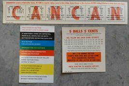 Antique Vintage 1960&#39;s Bally Can Can Bingo Pinball Score Cards  - £15.56 GBP
