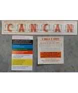 Antique Vintage 1960&#39;s Bally Can Can Bingo Pinball Score Cards  - $26.97 CAD