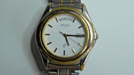 HERITAGE II 955.132 Quartz Two-Tone Day/Date Men&#39;s Wristwatch - Rare - £78.85 GBP
